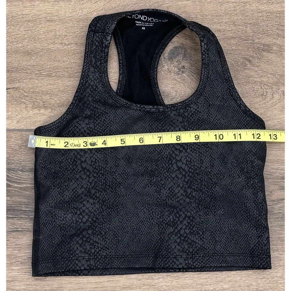Beyond Yoga Snake Print Racerback Longline Sports Bra Black XS Made in USA